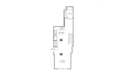 1A - Studio floorplan layout with 1.5 bath and 1084 square feet