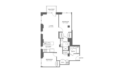 2 bedroom 2 bath 1044 sq.ft.